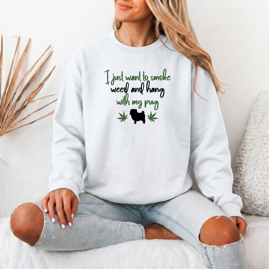 Millie - Unisex Cotton Sweater for Pug Lovers