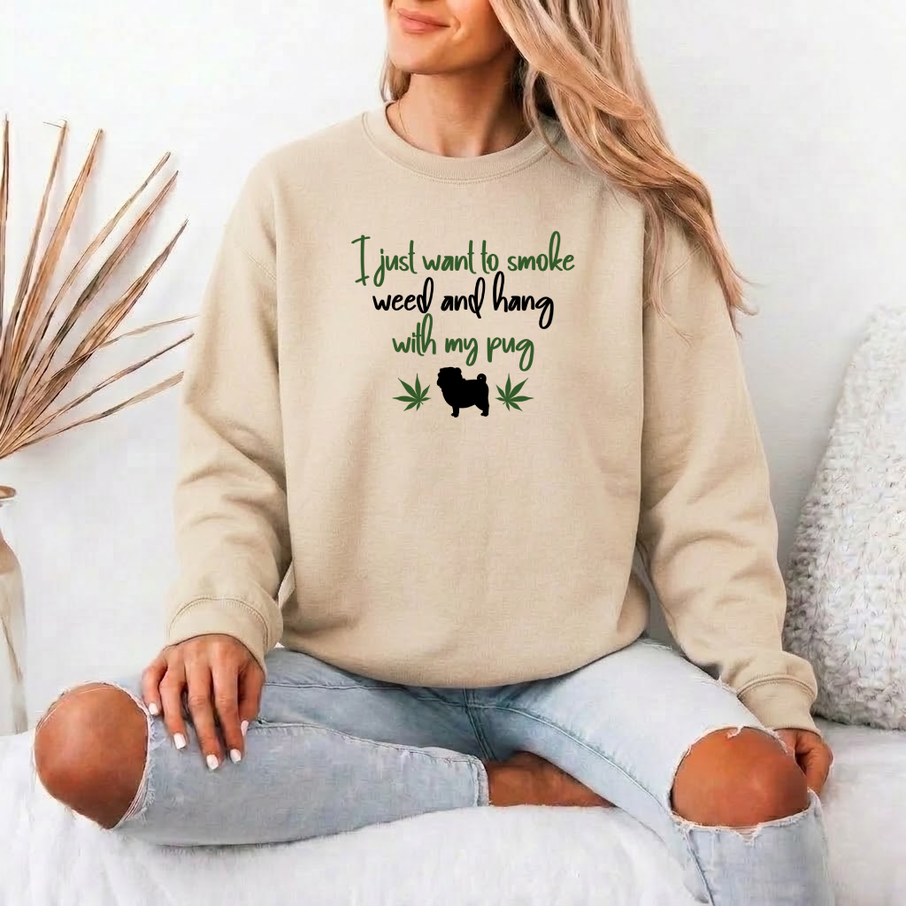 Millie - Unisex Cotton Sweater for Pug Lovers