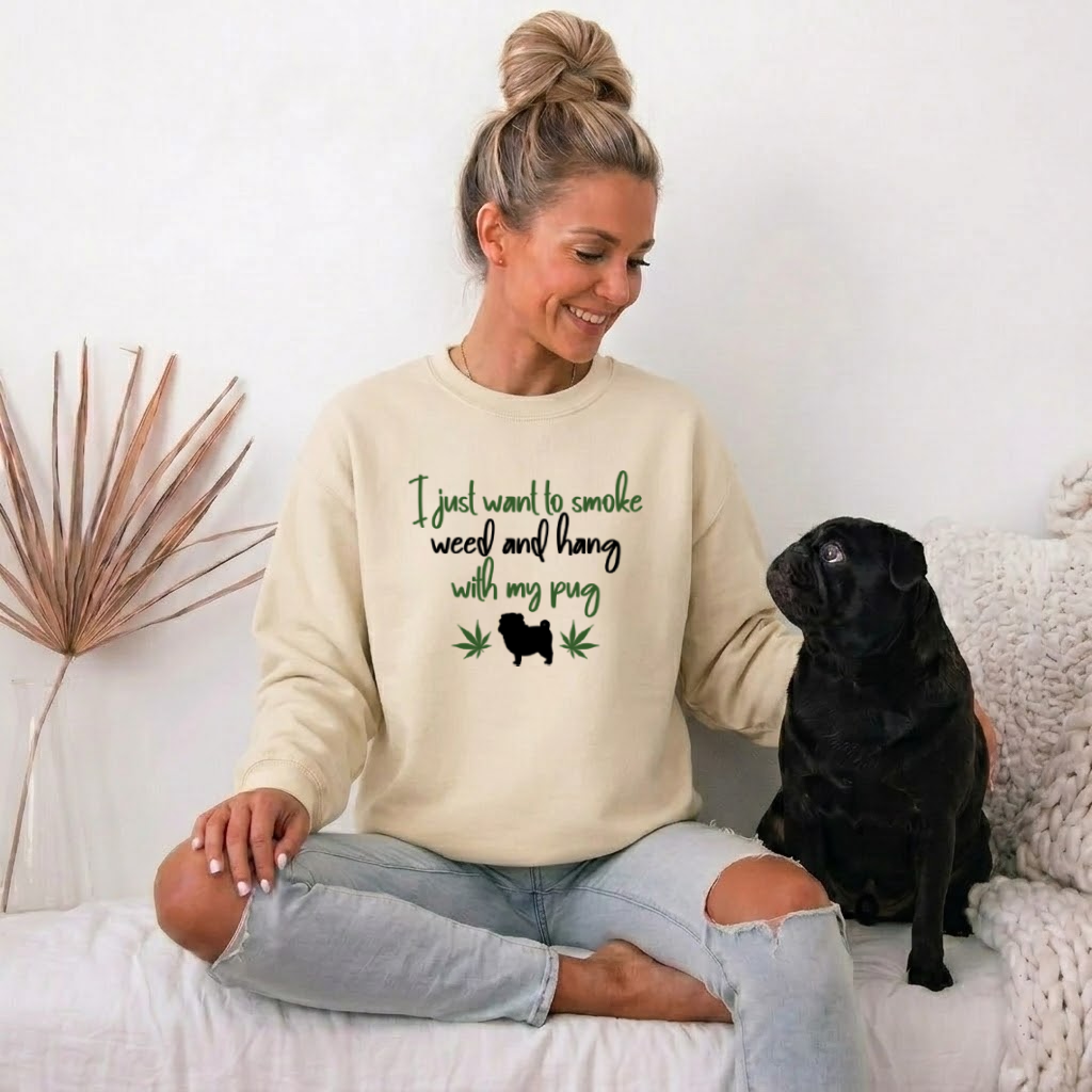 Millie - Unisex Cotton Sweater for Pug Lovers