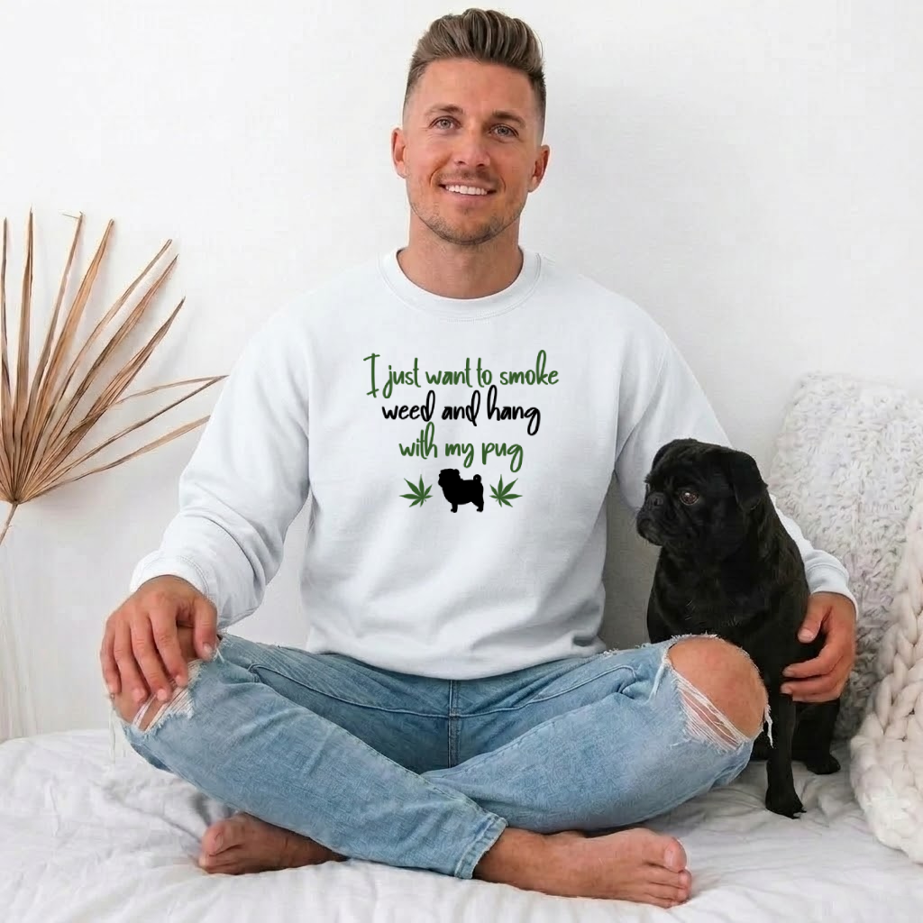 Millie - Unisex Cotton Sweater for Pug Lovers