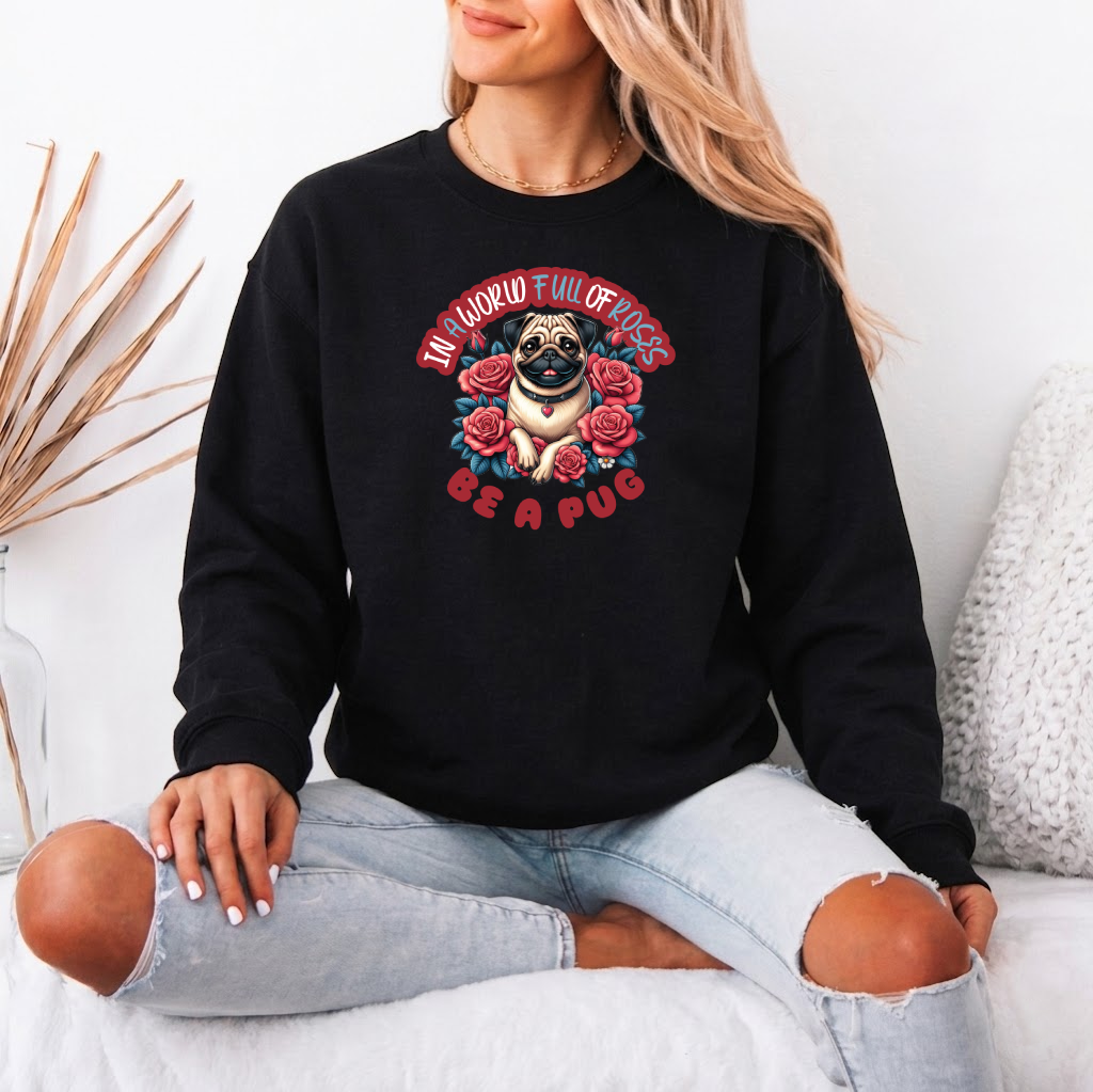 Duke - Unisex Cotton Sweater for Pug Lovers