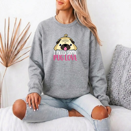 Storm - Unisex Cotton Sweater for Pug Lovers