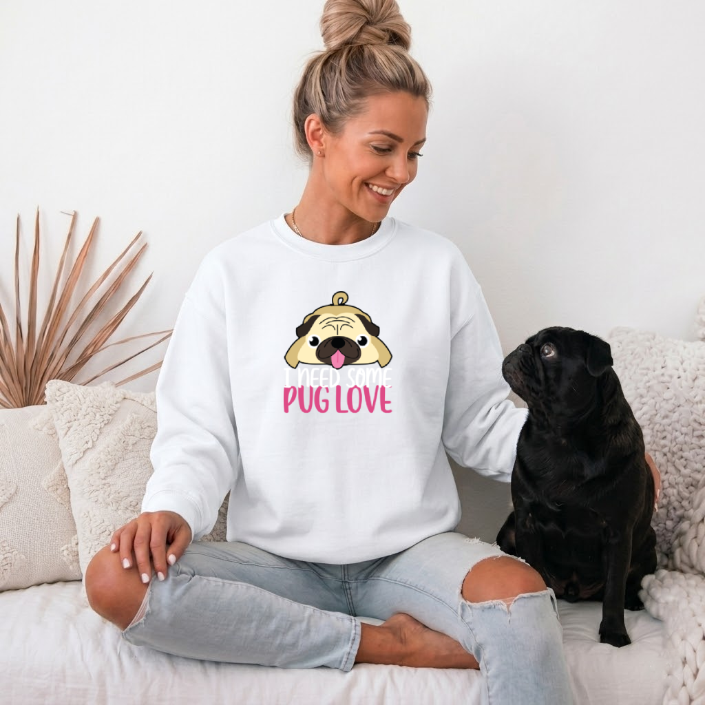 Storm - Unisex Cotton Sweater for Pug Lovers