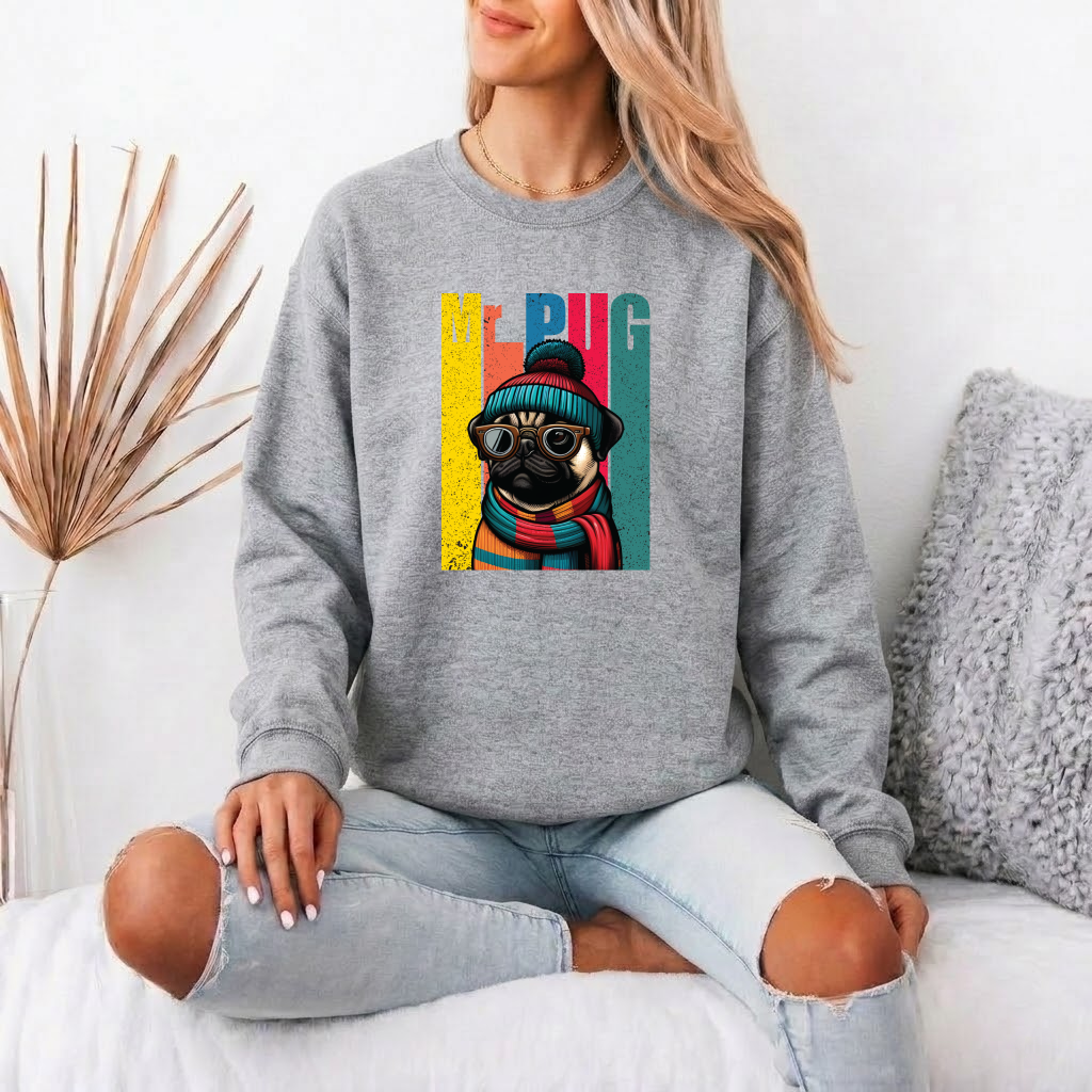 Bentley - Unisex Cotton Sweater for Pug Lovers