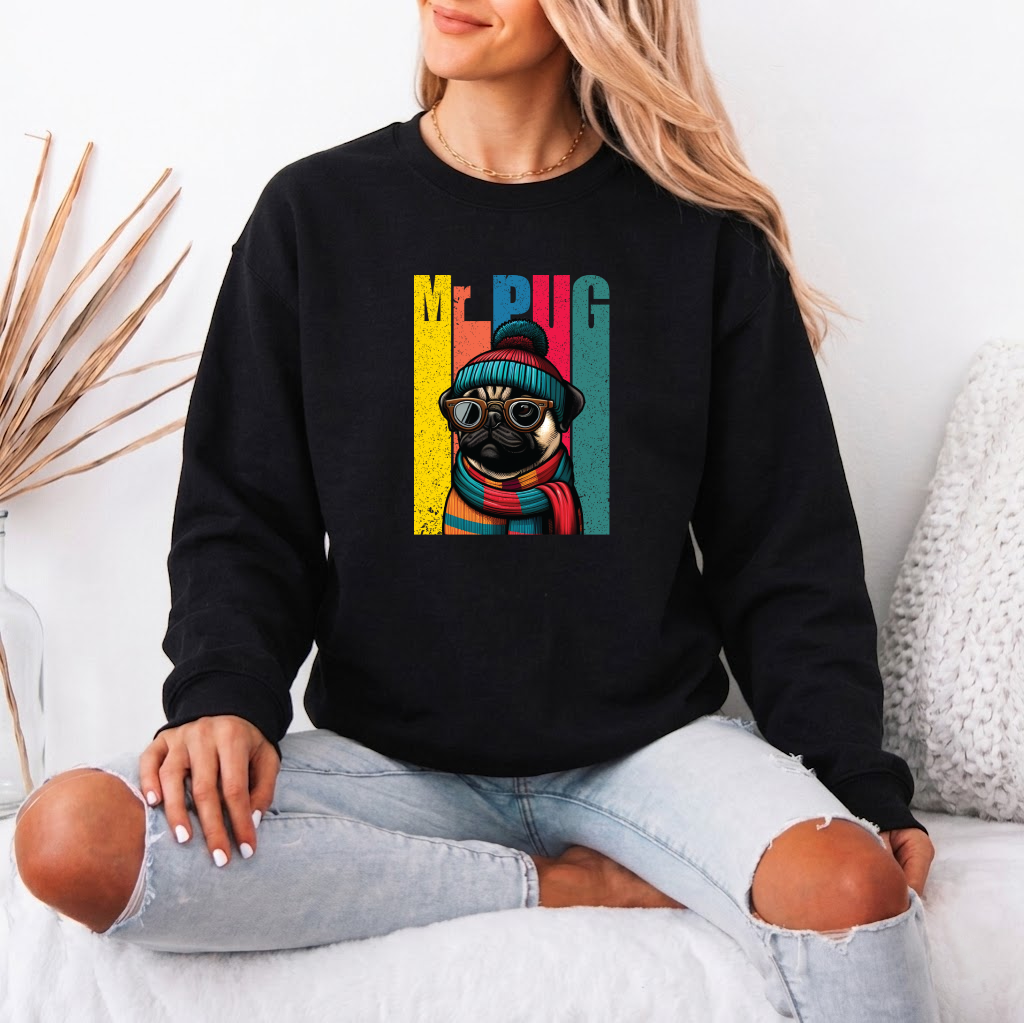 Bentley - Unisex Cotton Sweater for Pug Lovers