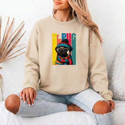 Bentley - Unisex Cotton Sweater for Pug Lovers
