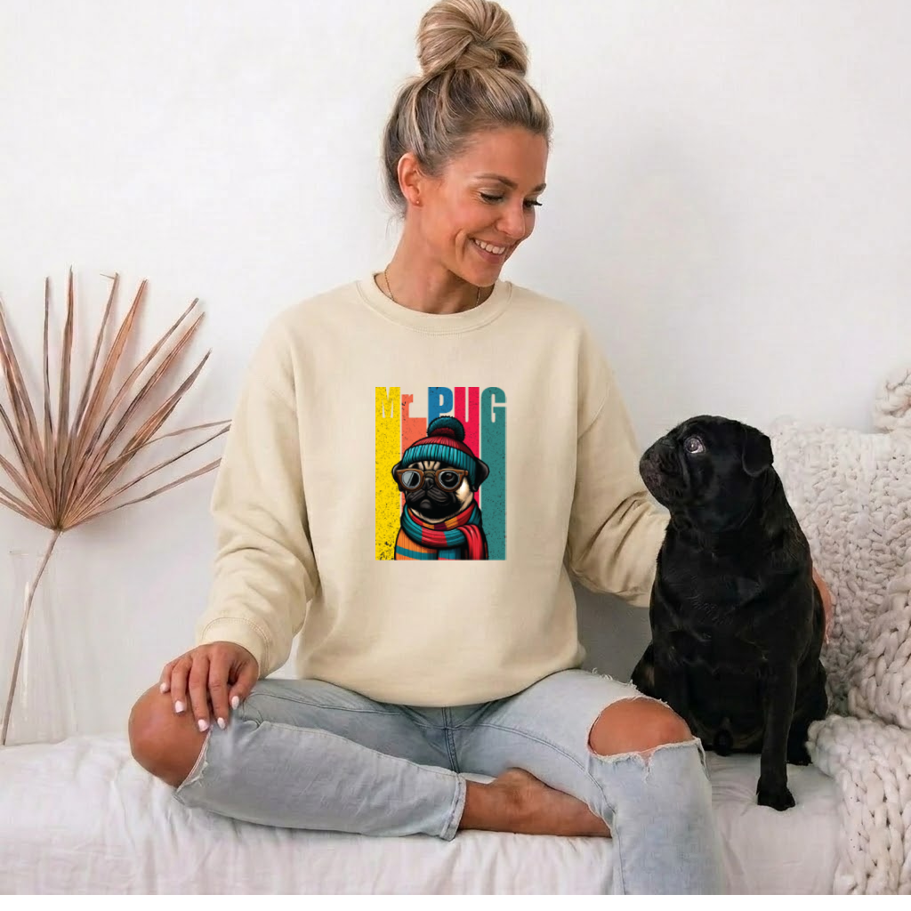 Bentley - Unisex Cotton Sweater for Pug Lovers