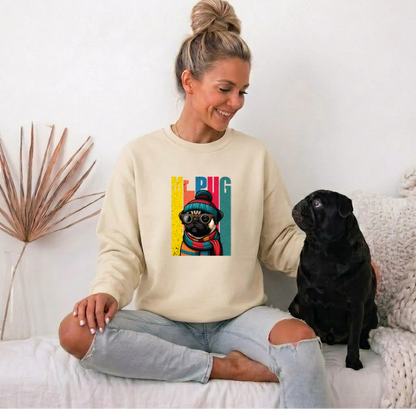 Bentley - Unisex Cotton Sweater for Pug Lovers