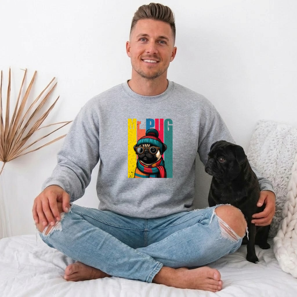 Bentley - Unisex Cotton Sweater for Pug Lovers