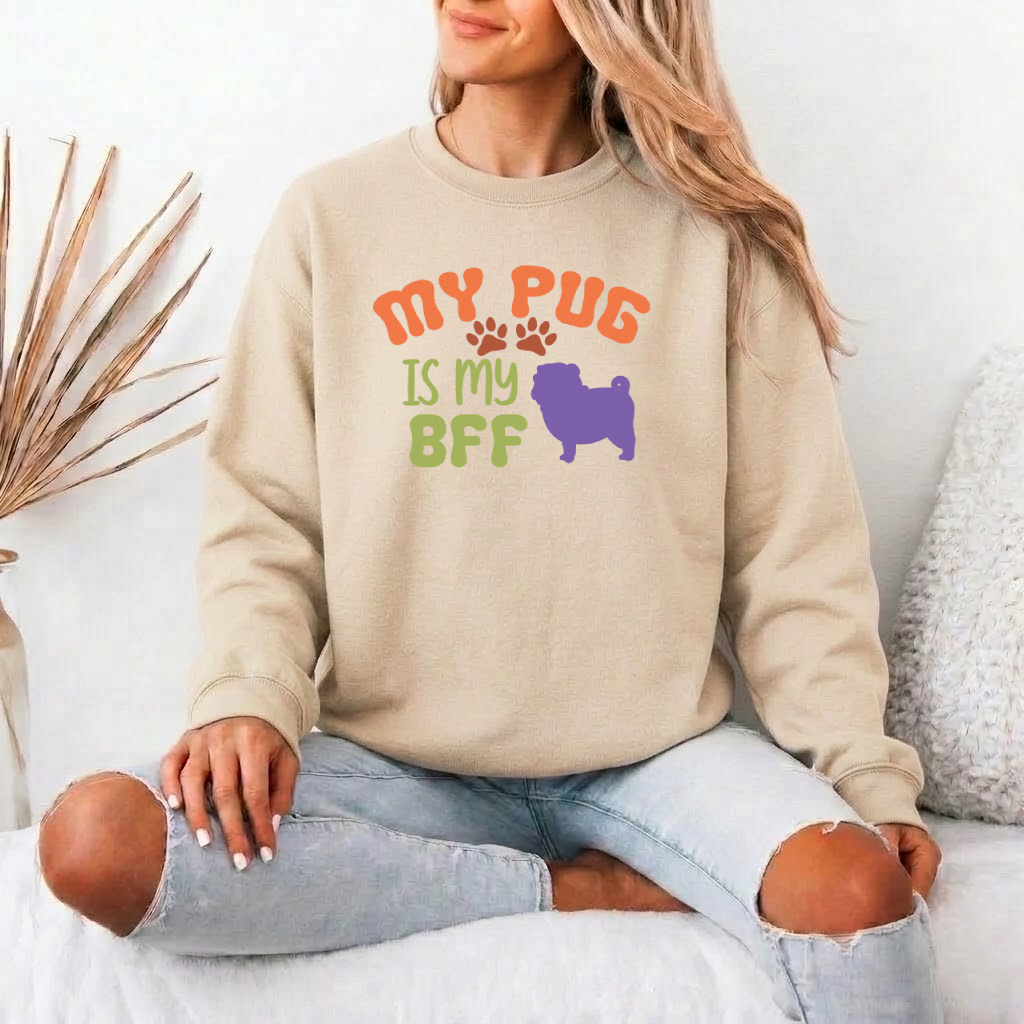 Oliver - Unisex Cotton Sweater for Pug Lovers