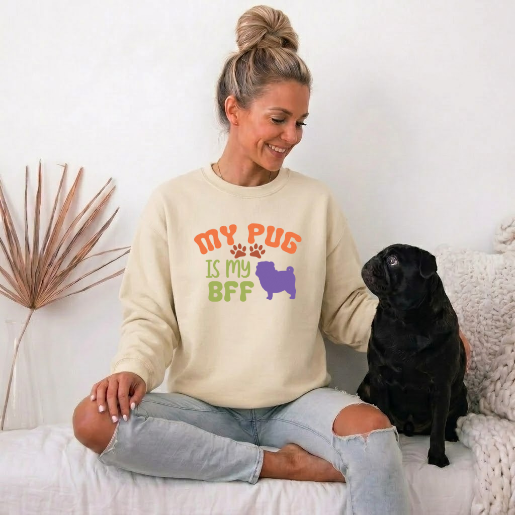 Oliver - Unisex Cotton Sweater for Pug Lovers