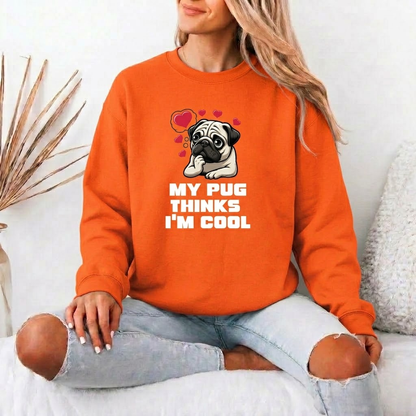 Pumpkin - Unisex Cotton Sweater for Pug Lovers