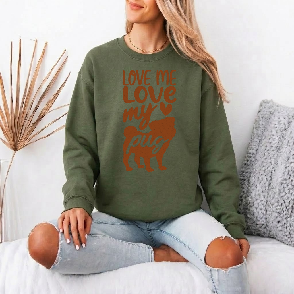 Nova - Unisex Cotton Sweater for Pug Lovers
