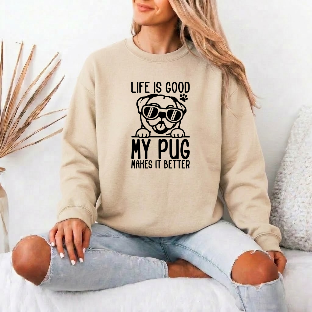 Buttercup - Unisex Cotton Sweater for Pug Lovers