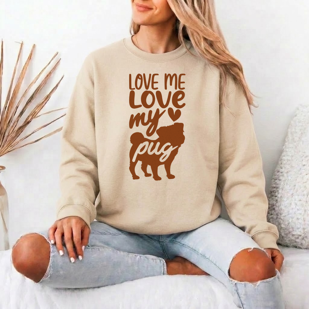 Nova - Unisex Cotton Sweater for Pug Lovers