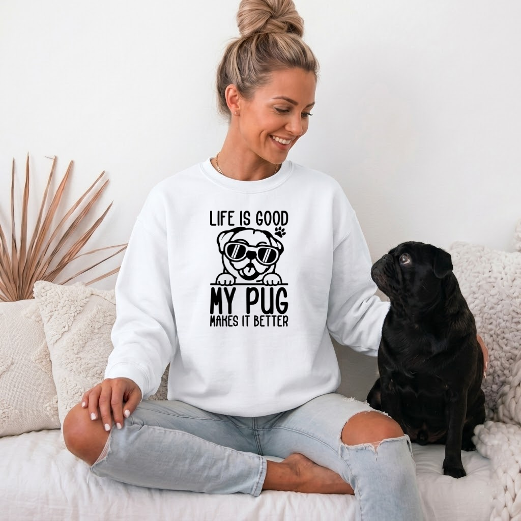 Buttercup - Unisex Cotton Sweater for Pug Lovers