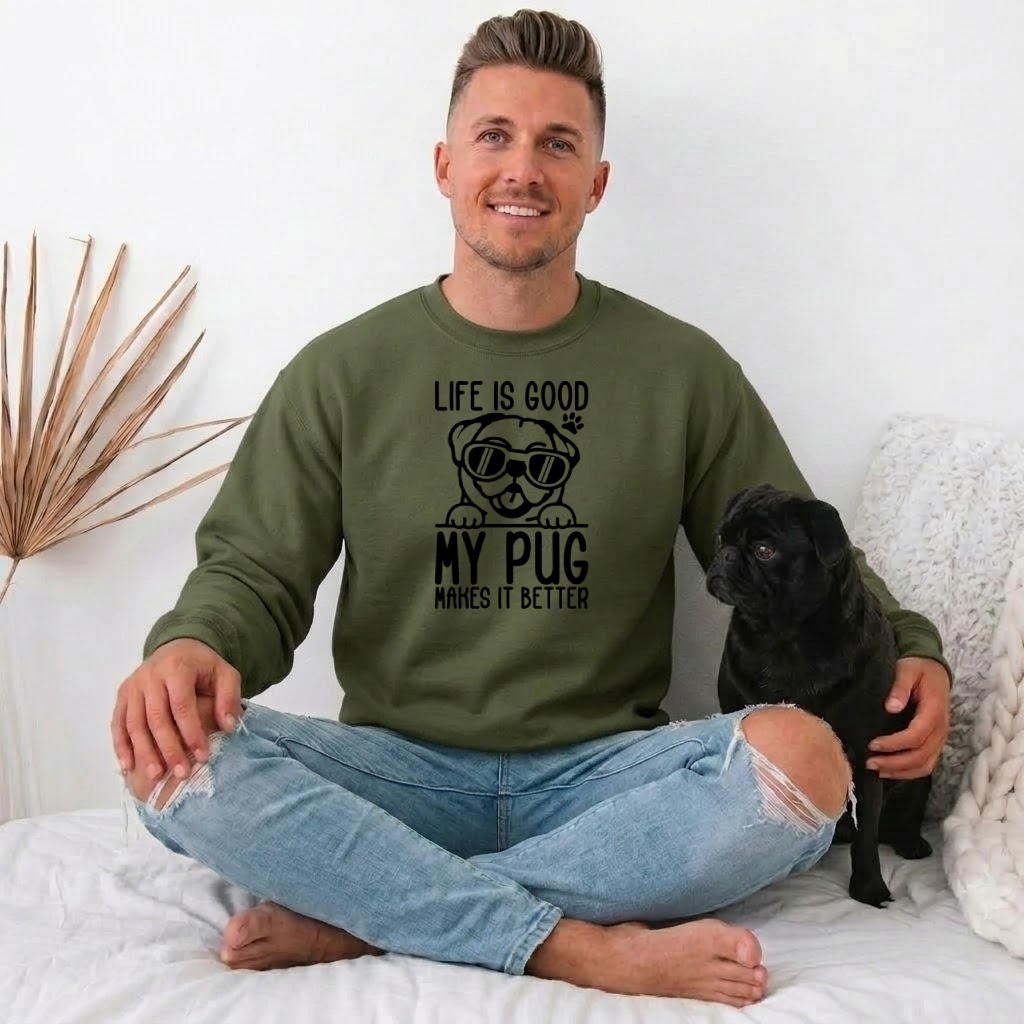 Buttercup - Unisex Cotton Sweater for Pug Lovers