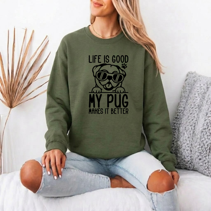 Buttercup - Unisex Cotton Sweater for Pug Lovers