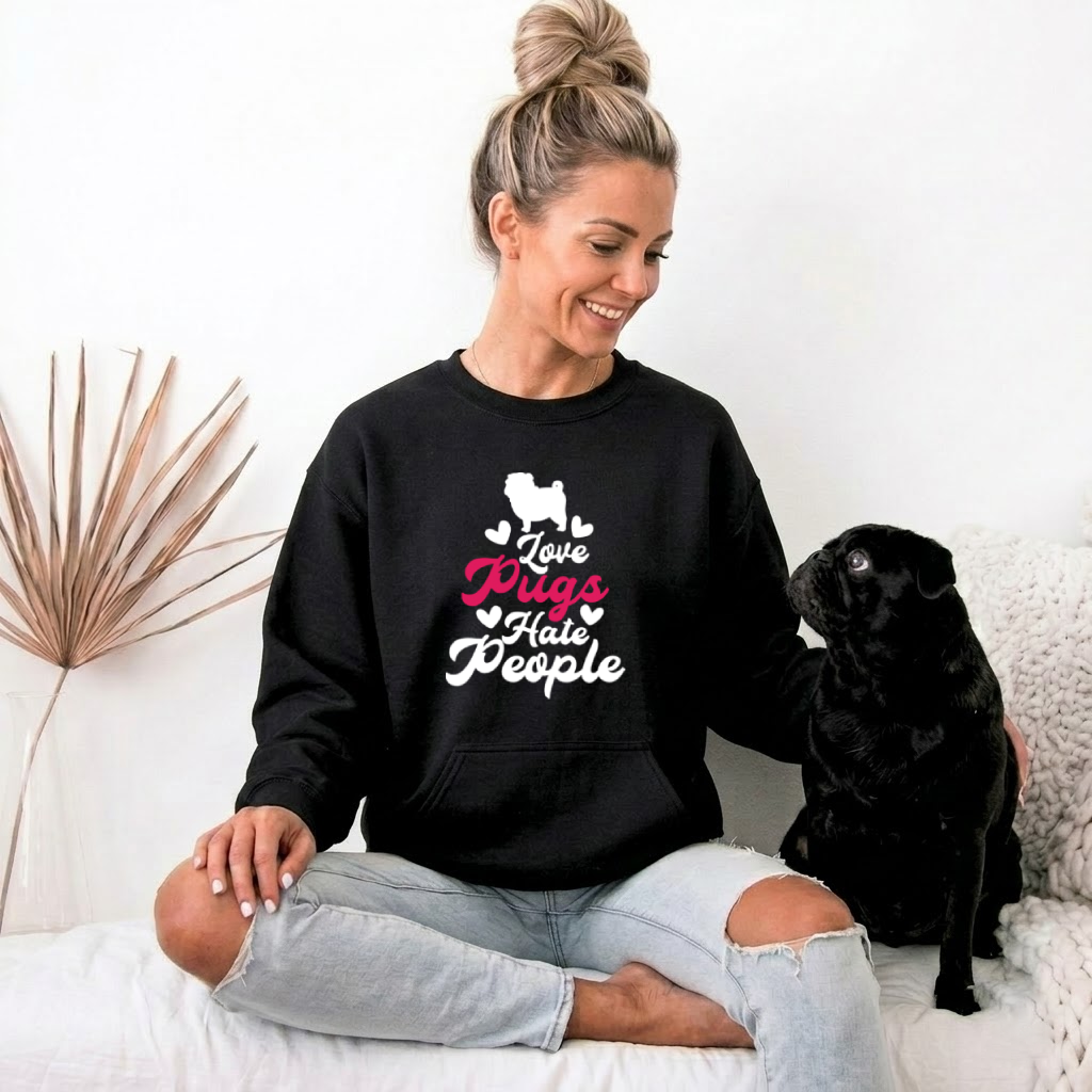 Roxy - Unisex Cotton Sweater for Pug Lovers