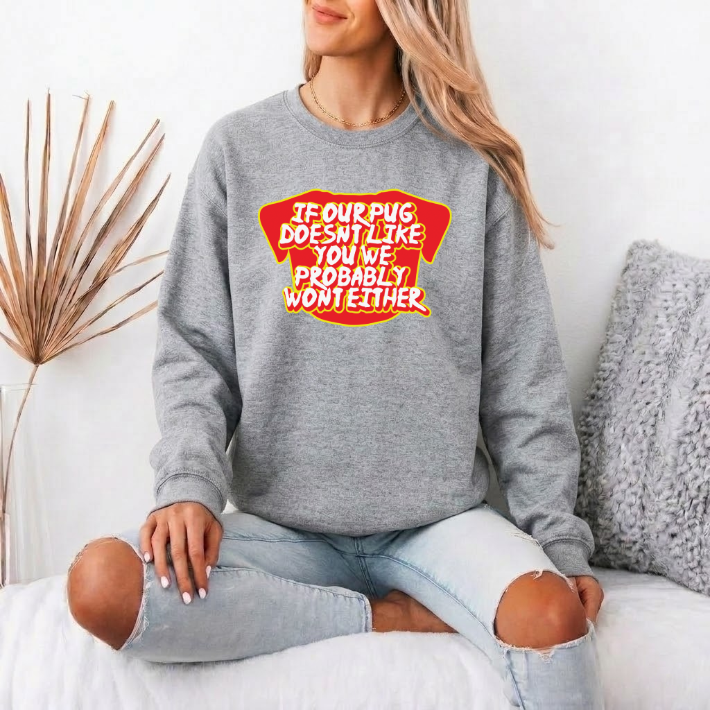 Loey - Unisex Cotton Sweater for Pug Lovers