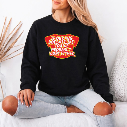 Loey - Unisex Cotton Sweater for Pug Lovers