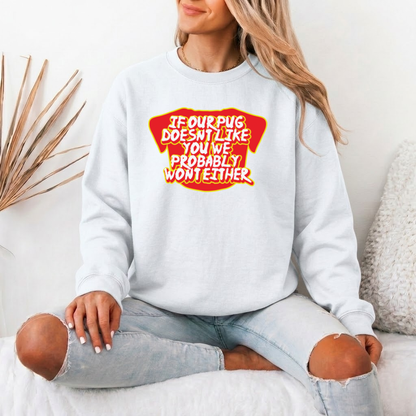 Loey - Unisex Cotton Sweater for Pug Lovers
