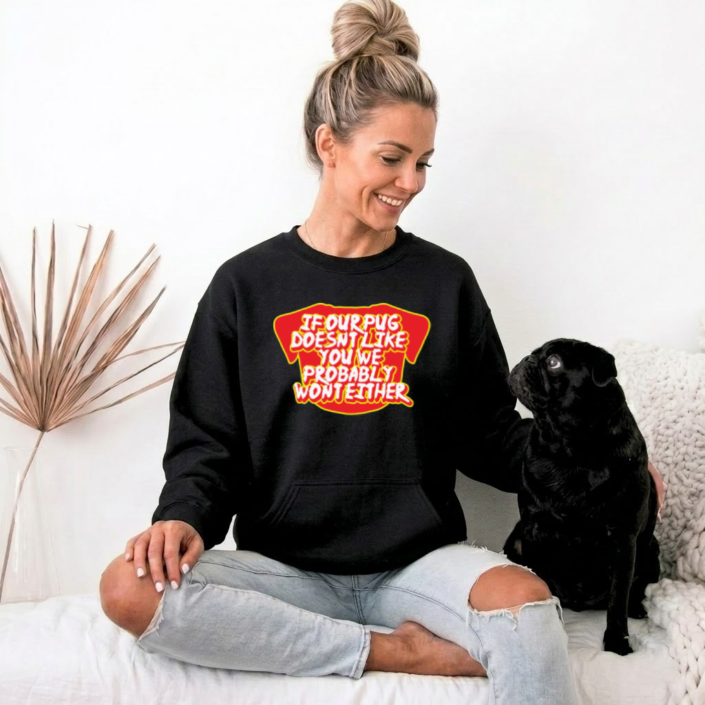 Loey - Unisex Cotton Sweater for Pug Lovers