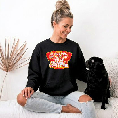 Loey - Unisex Cotton Sweater for Pug Lovers