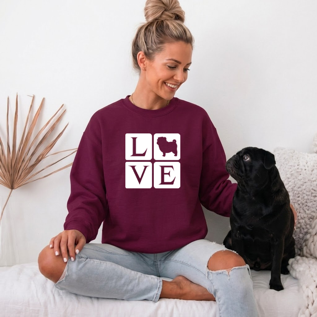 Luna - Unisex Cotton Sweater for Pug Lovers