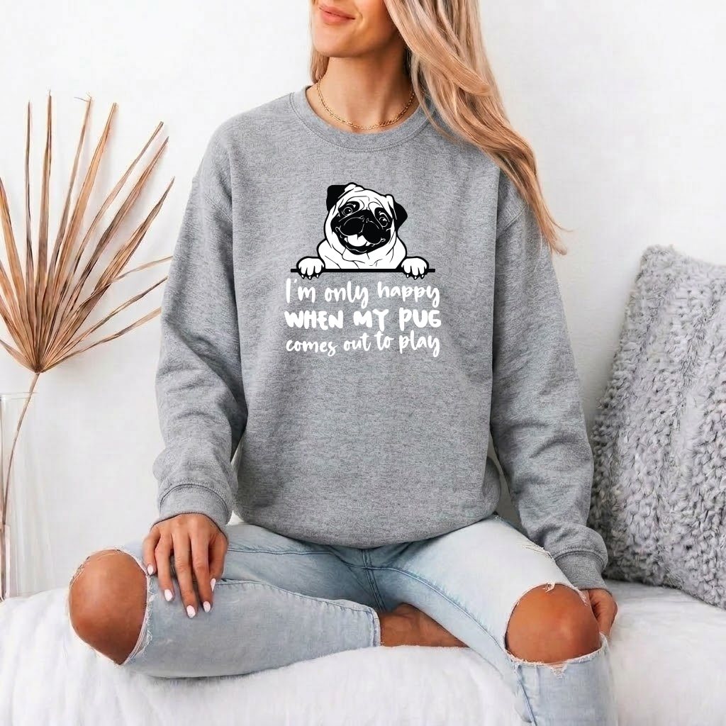Max - Unisex Cotton Sweater for Pug Lovers