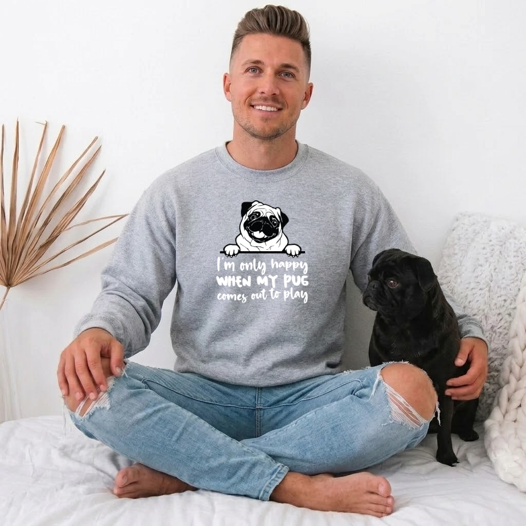 Max - Unisex Cotton Sweater for Pug Lovers