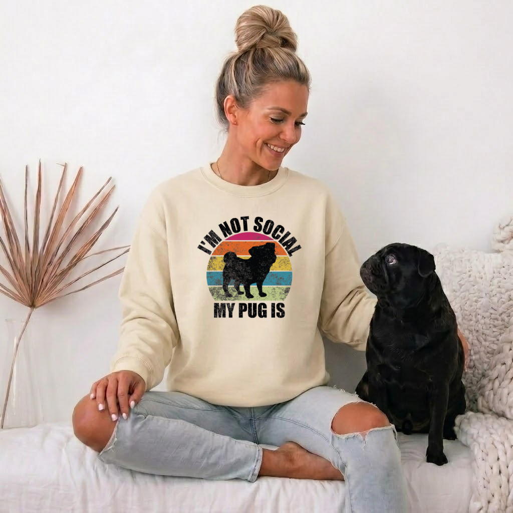 Zuko - Unisex Cotton Sweater for Pug Lovers