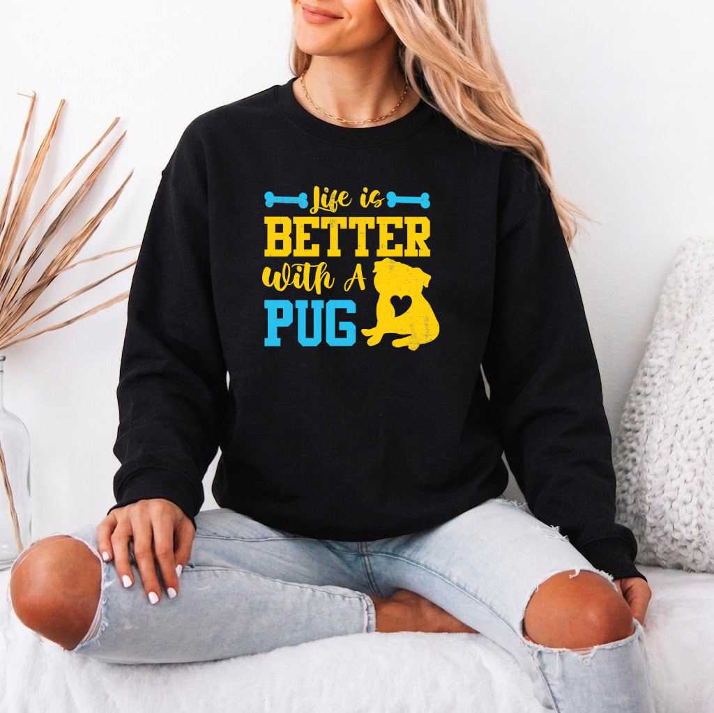Lola - Unisex Cotton Sweater for Pug Lovers