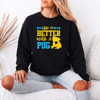 Lola - Unisex Cotton Sweater for Pug Lovers
