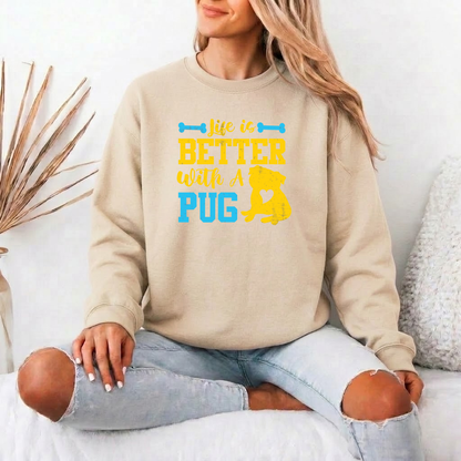 Lola - Unisex Cotton Sweater for Pug Lovers