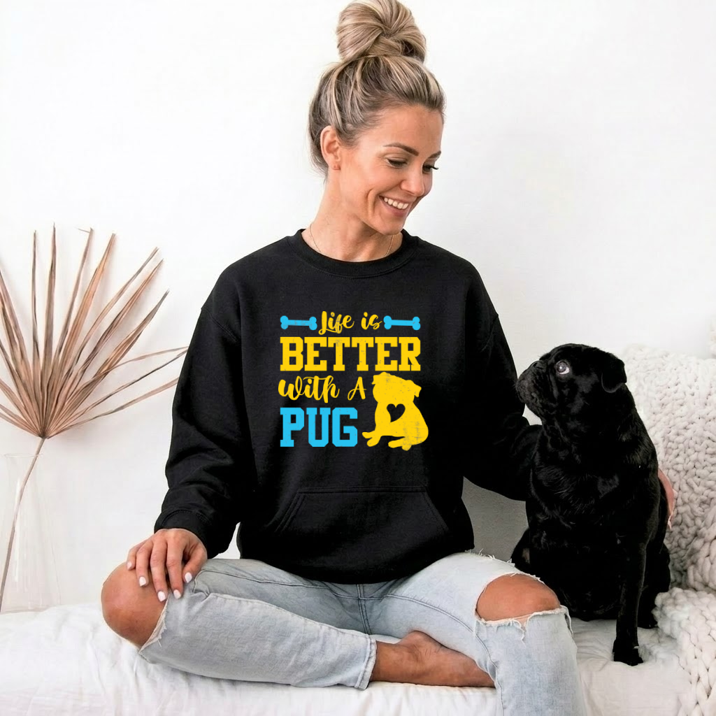 Lola - Unisex Cotton Sweater for Pug Lovers