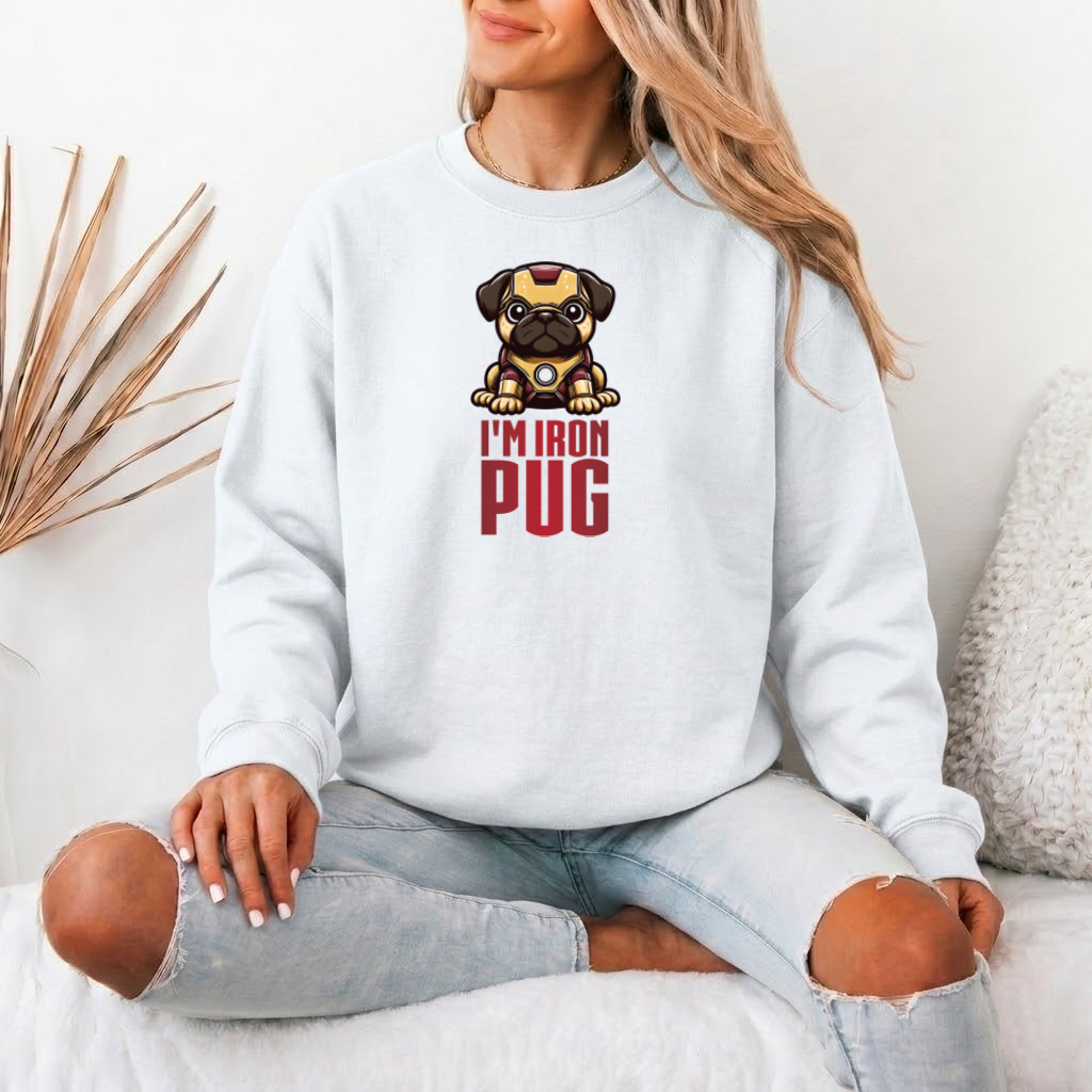 Rony - Unisex Cotton Sweater for Pug Lovers