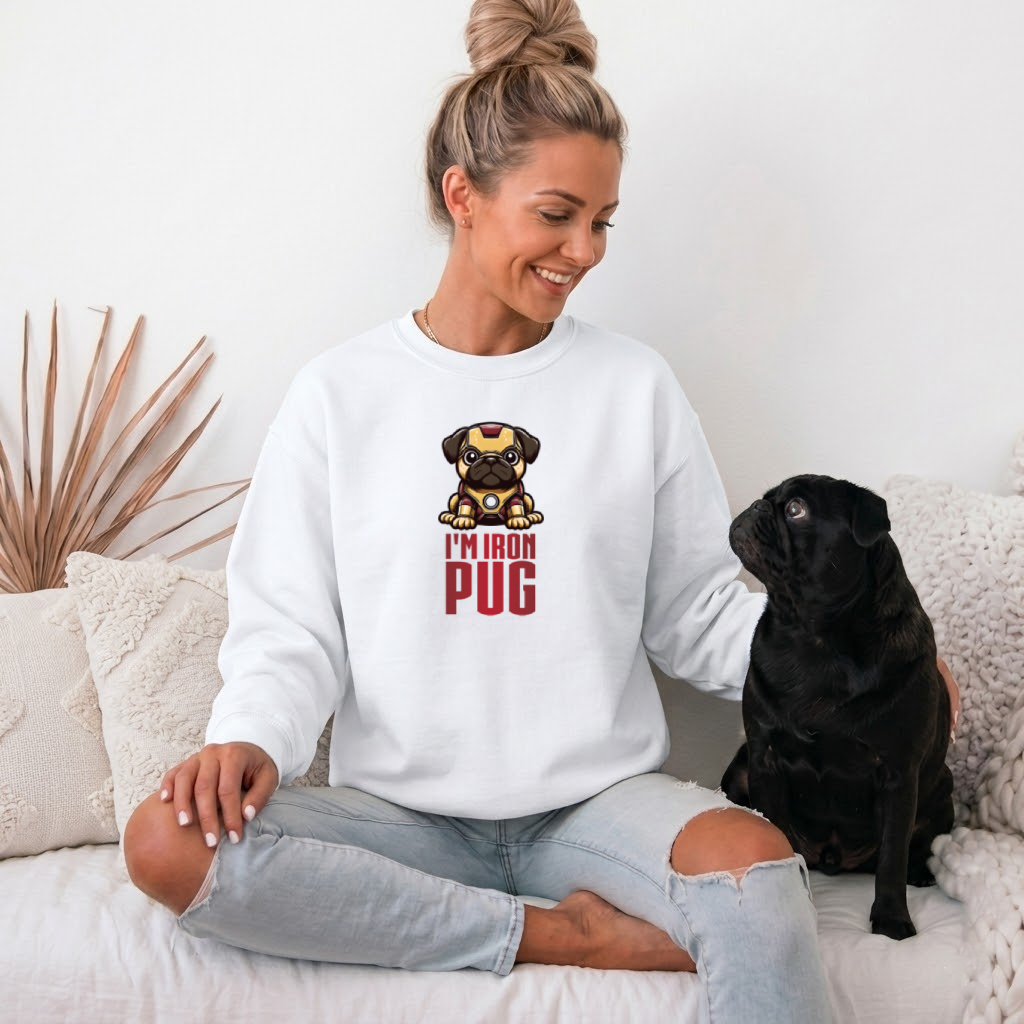 Rony - Unisex Cotton Sweater for Pug Lovers