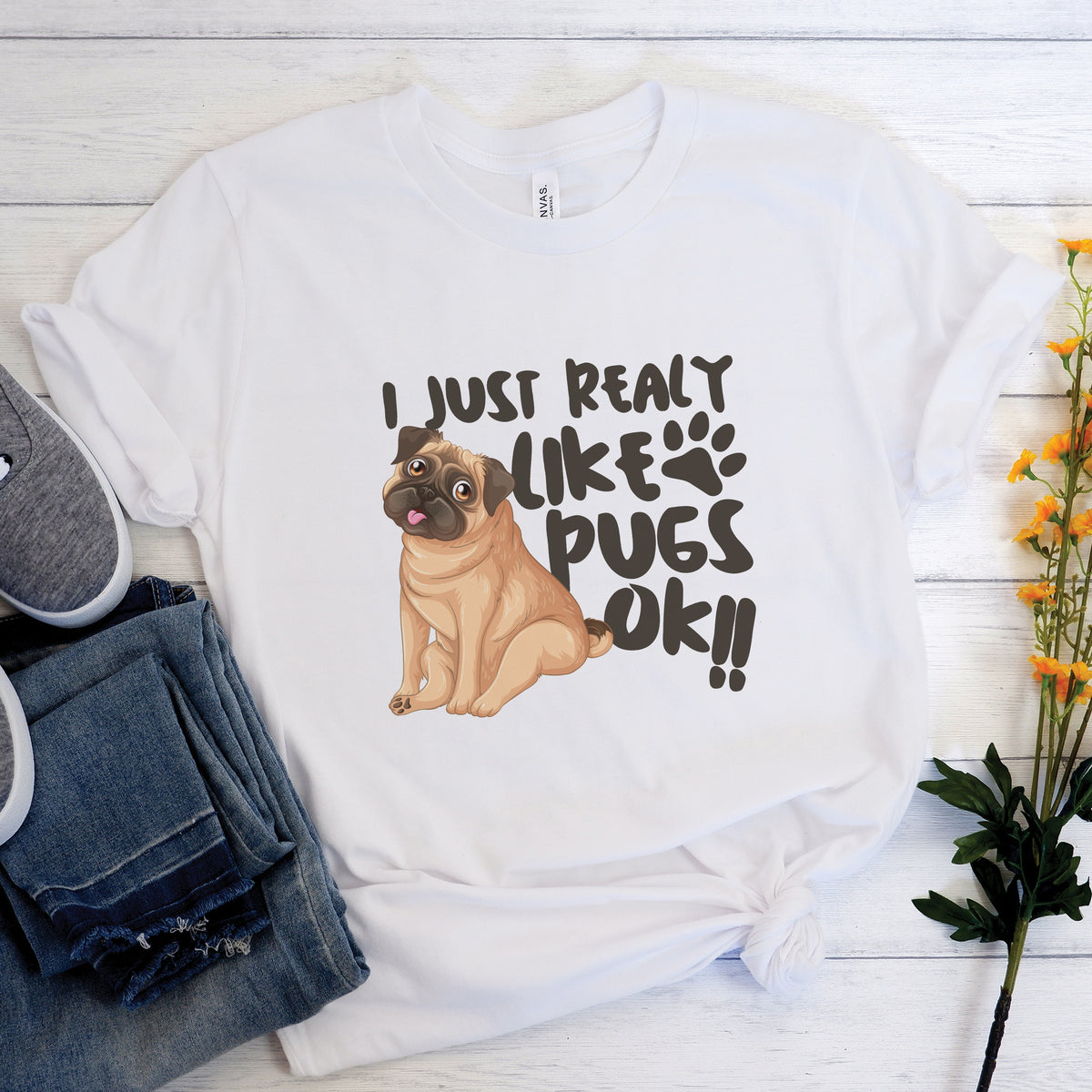 Belle - Unisex Pug T-Shirt – Premium Cotton Dog Lover Tee