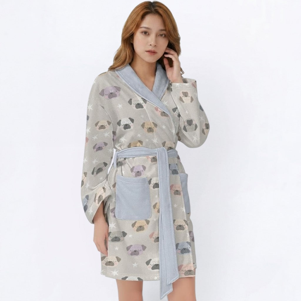 Luna  - Women’s Bathrobe for Pug  lovers