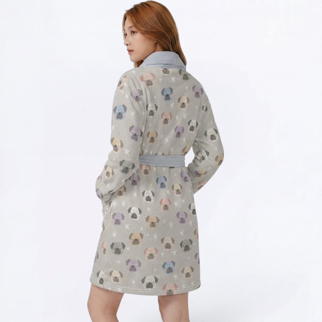 Luna  - Women’s Bathrobe for Pug  lovers