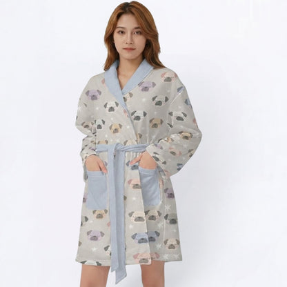 Luna  - Women’s Bathrobe for Pug  lovers