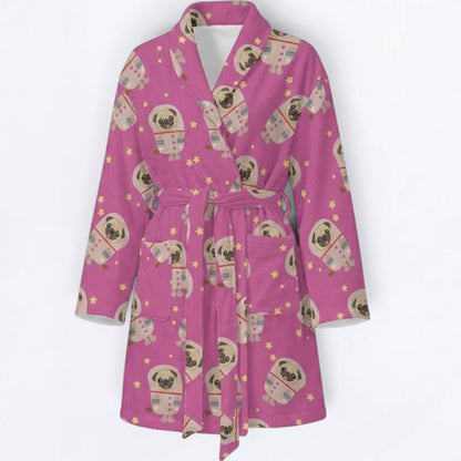 Leo  - Women’s Bathrobe for Pug  lovers