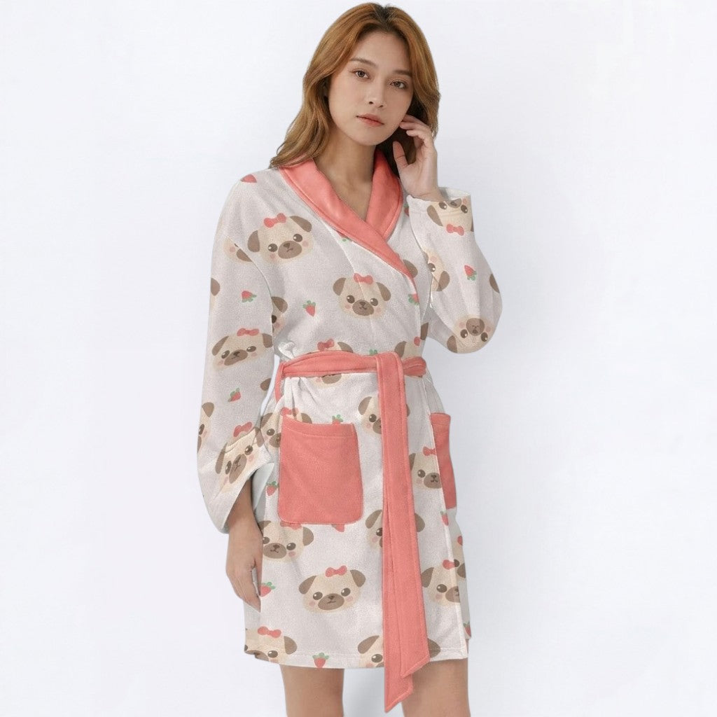 Koda  - Women’s Bathrobe for Pug  lovers