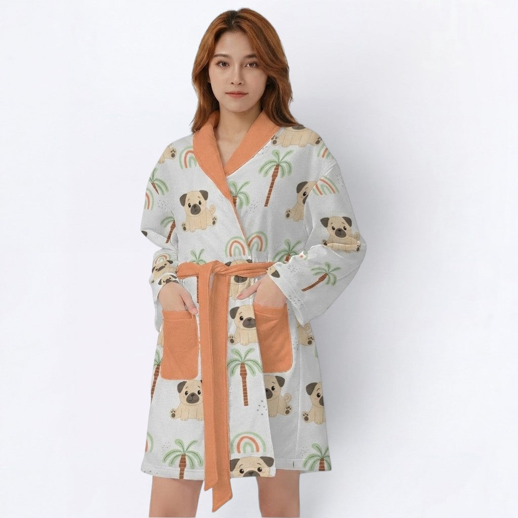 Atlas  - Women’s Bathrobe for Pug  lovers