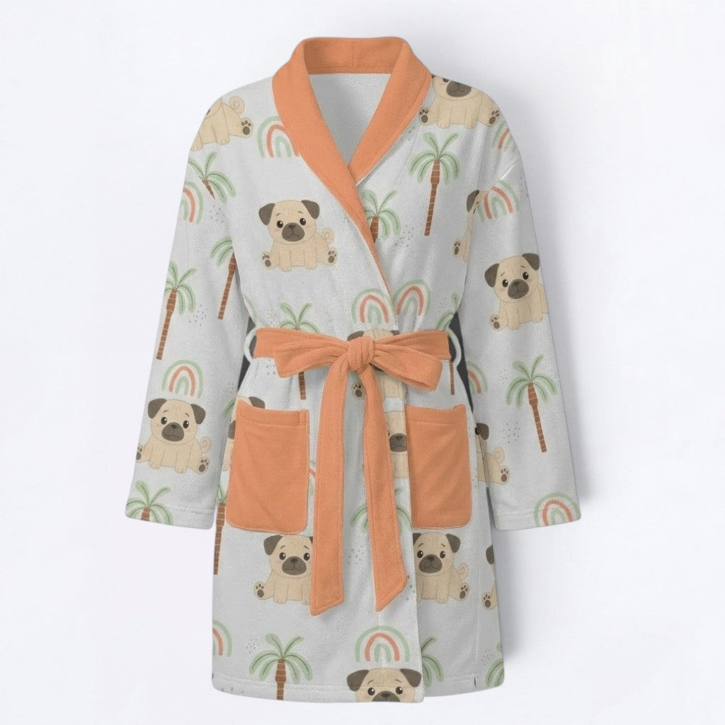 Atlas  - Women’s Bathrobe for Pug  lovers