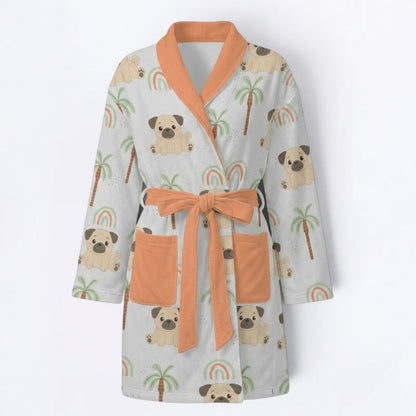 Atlas  - Women’s Bathrobe for Pug  lovers