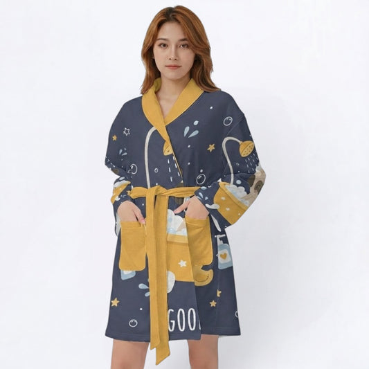 Ember   - Women’s Bathrobe for Pug  lovers