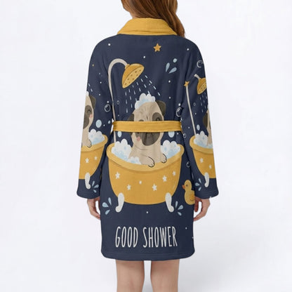 Ember   - Women’s Bathrobe for Pug  lovers