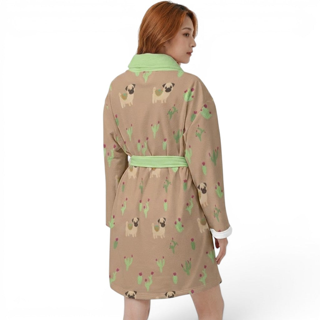 Karma  - Women’s Bathrobe for Pug  lovers